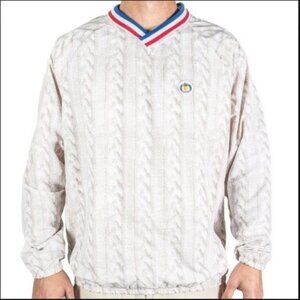 Chubbies Put it on my Tab Pullover Windbreaker Faux Cable Knit Size Medium